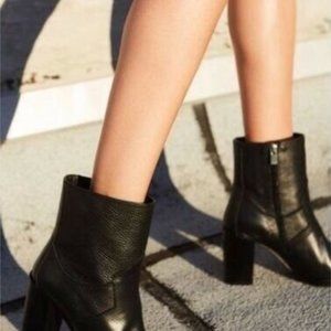 THE KOOPLES | Square Toe Leather Ankle Boots (color: black // size: 38 US 7)